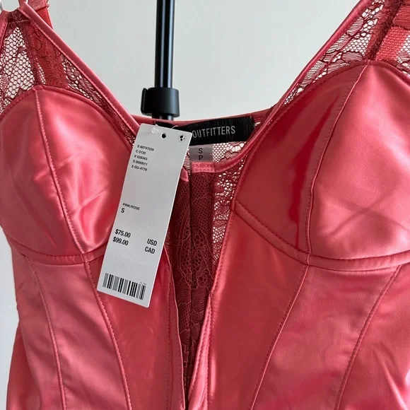 NWT UO Piper Satin Hook & Eye Mini Dress size Small - Picture 4 of 9